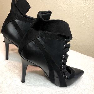 Black Lace Up 3 In Stiletto Heel